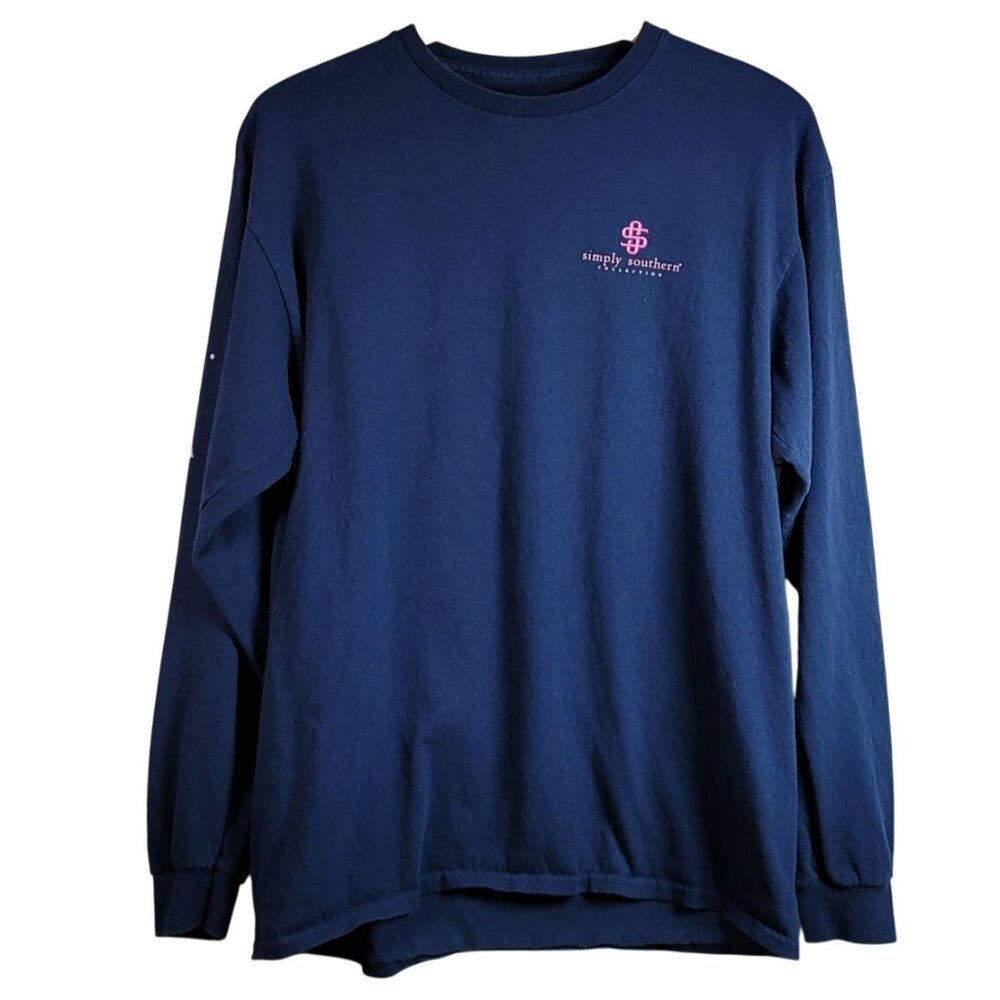 Simply Southern Women TShirt Blue Large Jesus Take Wheel Long Sleeve Jeep READ - Picture 2 of 10